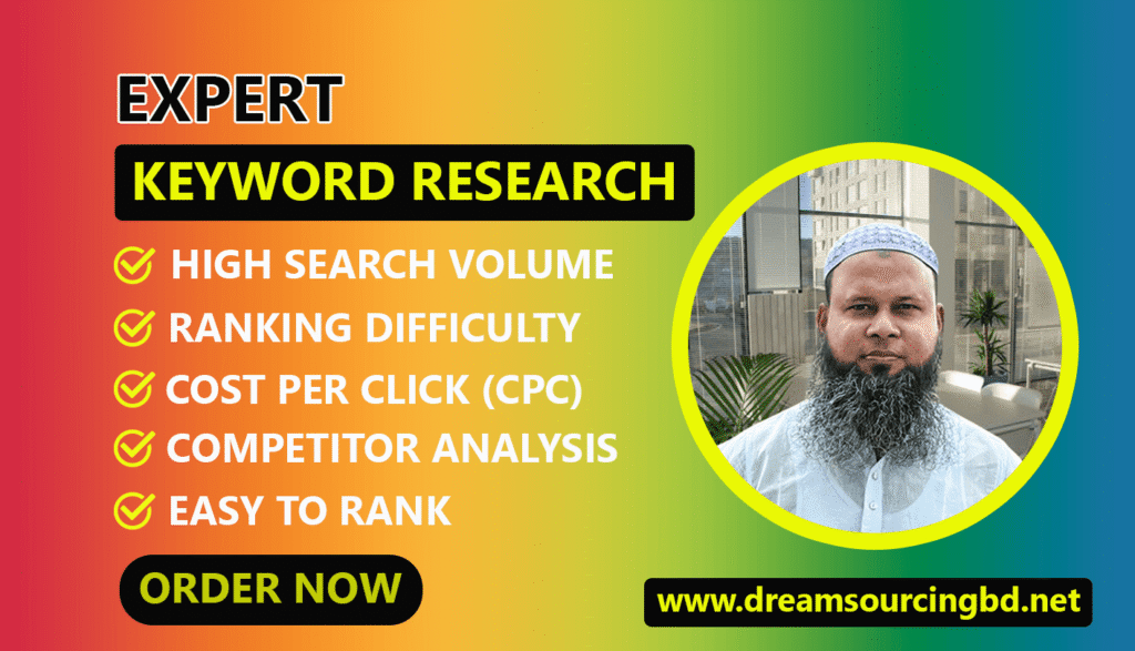 Targeted keyword research, SEO keyword research service, low competition high volume keywords, long tail keywords for blog, best keywords for website ranking